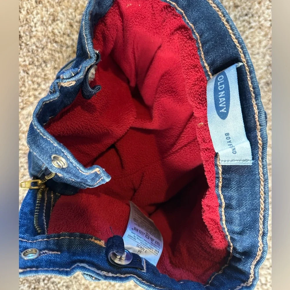 Old Navy Boyfriend Fleece Lined Jeans 3T Dark Wash‎ Cozy Winter Denim